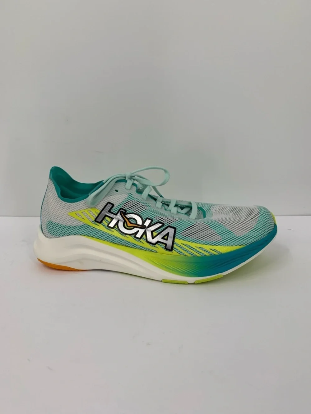 Hoka One One Cielo road running sneakers shoe white blue yellow women 9